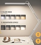 SKYLEO Desk Lamp - 31.5" Desk Light - 5 Color Modes X 11 Brightness Levels - Adjustable Swing Arm...