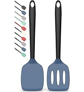 Coukre 2 Pack Silicone Spatula Set, High Heat Resistant, BPA Free Kitchen Spatula, Solid &amp; Slotte...