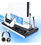 PS5 / PS5 Slim Cooling Station with Dual Controller Charging Station, PS5 Cooling Stand for PlayS...