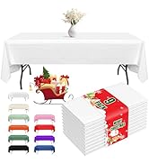 Fixwal Plastic Table Cloth Disposable 9 Pack, 54 x 108 Inch Table Cloths, Party, Picnic, Wedding,...