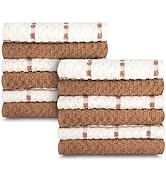 GOLD TEXTILES Kitchen Towels 12 Pack Premium 100% Cotton Dish Towels for Kitchen (15 x 25 Inches)...