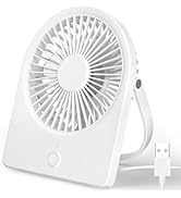 TUNISE USB Desk Fan, Small Personal Fan, 3 Speeds Wind, Portable, Quiet, Can Be Hung,Adjustment T...