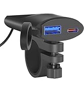 BlueFire 12V-24V Dual USB Charger Socket Waterproof Motorcycle Charger, 30W PD USB C & Quick 3.0 ...