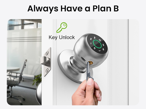 ghome smart lock with key easy secure to use door knob for family