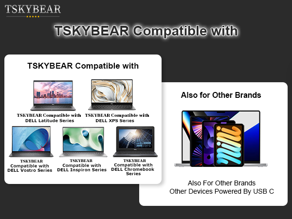 TSKYBEAR Replacement for dell latitude 7400 2-in-1 laptop charger; chromebook charger