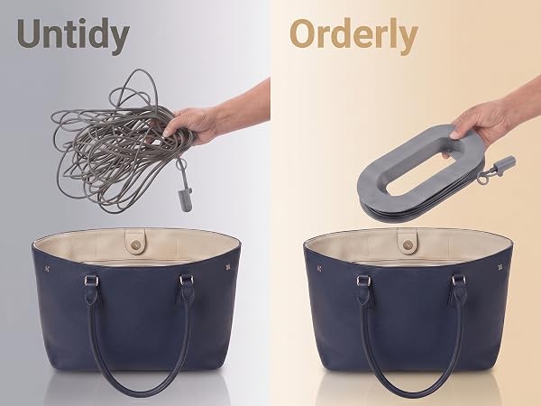 Before and after comparison of untidy cables and orderly Starlink Mini cable organizer
