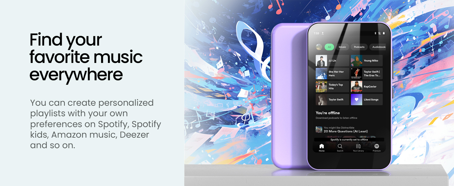 mp3 player with bluetooth and wifi