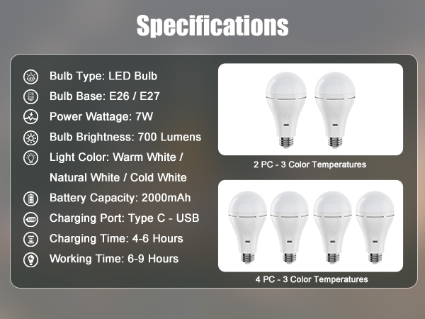 Brightown Rechargeable Light Bulb with Remote