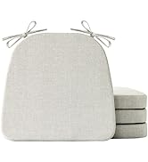 IASEAHK D-Shaped Chair Cushions for Dining Chairs 4 Pack Beige