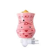TTJ Plug-in Wax Warmer, Ceramic Fragrance Lamp with Golden Pattern, Night Light Function for Home...