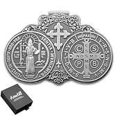 Anwlki St Benedict Medal for Car Saint Benedict Visor Clip Accessories Bless Driving Safety Relig...