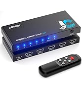 HDMI 2.1 Switch 4 in 1 Out 8K@60Hz 4K@120Hz, 4 Ports HDMI Switcher Selector with Remote, Support ...