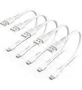 Short Micro USB Cable 1ft, 5 Pack Android Micro USB Cable Standard 2.0 USB A to Micro USB Charger...