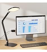 LitONES LED Desk Lamp for Home Office, 15W Computer Zoom Lighting with Swing Arm, Memory &amp; Timer ...
