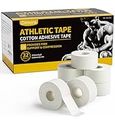 Dimora Athletic Tape | White Sports Tape (32 Pack) | Strong, Easy Tear, No Sticky Residue | Ideal...