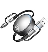 CAFELE 5-in-1 Retractable USB C Cable 100W, Multi Charging Cable 5A Fast Charging with USB C/A to...
