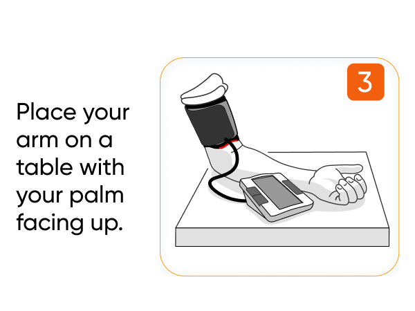 Place your arm on a table with your palm facing up.