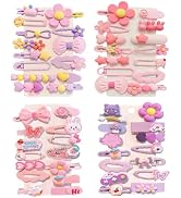 56 pcs Girl Hair Clips Cute Clips for Toddler Girls Hair Accessories Rabbit/Flower/Bow Colorful P...