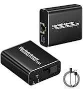 Gigabit Fiber Media Converter - A Pair of Bidi Single-Mode Fiber-Optic Transceiver SC to RJ45 Por...