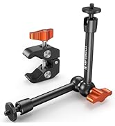 K&amp;F Concept 9.8" Magic Arm Clamp Kit with 1/4" &amp; 3/8" Thread Screw 360° Ball Heads Articulating M...