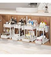 Sevenblue 4-Pack Under Sink Organizer, 2-Tier Multi-Use Pull Out Kitchen Bathroom Organizers and ...