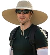 Mens Sun Hat Super Wide Brim UPF80+ Waterproof Breathable Bucket Hats for Men Fishing, Hiking, Ca...