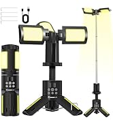 SakerPlus Telescopic Camping Lights with Stand, 5000LM Rechargeable LED Flashlight, 9 Color Modes...