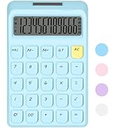 HUTUDD Cute Calculator, Calculators Desktop, Blue Calculator Big Buttons, Solar and Battery Dual ...