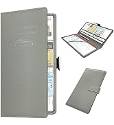 RSAquar Car Registration and Insurance Holder, Leather Car Glove Box Organizer, Cool Car Accessor...