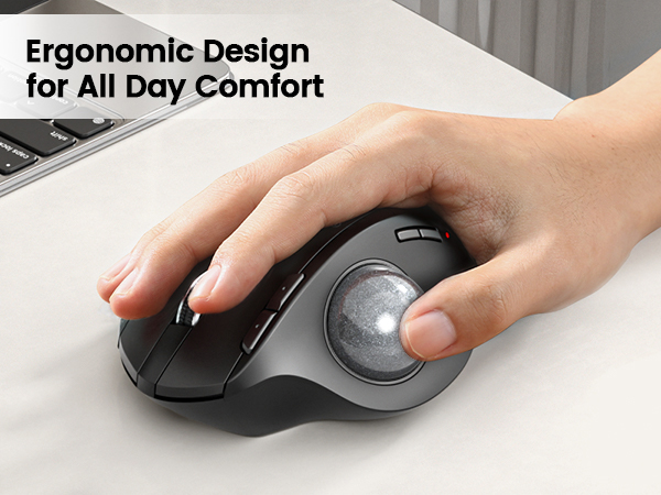 EM01 NL Ergonomic Trackball Mouse