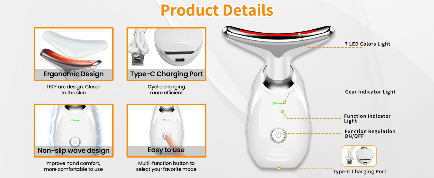 Multifunctional Facial Massager Tool with Non-Slip Design