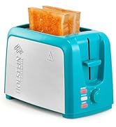 Holstein Housewares - 2-Slice Toaster with 7 Browning Control Settings, Teal/Stainless Steel - Gr...