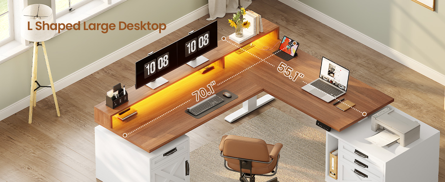 standing desk with storage