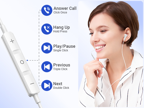 wired earphones with volume control