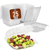 Mr Miracle Clear Plastic Takeout Containers - Durable and Sturdy Clamshell Food Boxes for To-Go a...