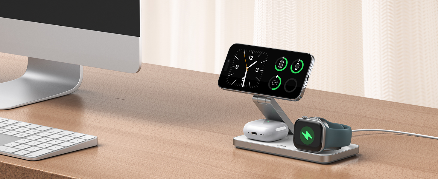 foldable 3 in 1 wireless charging station