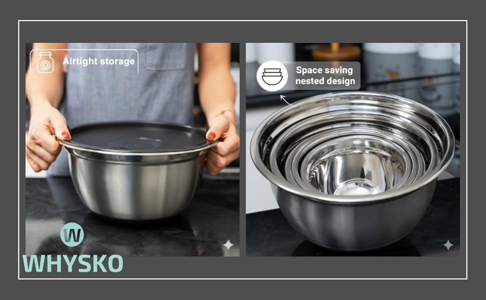 mixing bowls with airtight lids for storage