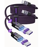 BRIMFORD 240W USB C Magnetic Charging Cable 240W (2Pack, 3.9ft/6ft), 16Pin Fast Charging Type C C...