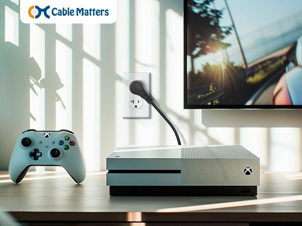 2 Prong Right Angle TV Power Cord 