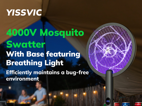 YISSVIC Electric Fly Swatter Bug Zapper Racket