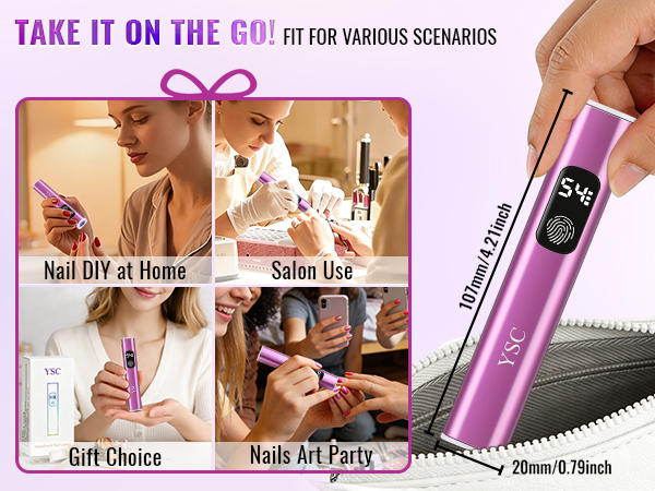 YSC hand held uv nail light for home nails DIY, professional salon manicure