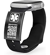 Theluckytag Medical Alert ID Tag for Watch Band Engraved QR Code Watch Safety Plate, Fitness Runn...