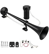 Train Horn for Truck 150db 12V, Super Loud black Single Trumpet Truck Air Horn with Compressor, s...