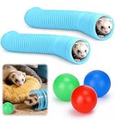 Mity rain 2PCS Ferret Toys with 6 Balls Inclueded | Collapsible Tunnel Tube Accessories for Ferre...