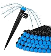 Bonviee 40-Pack Drip Irrigation Emitters- 1/4" Push-to-Connect Precision Irrigation Stakes - Low ...