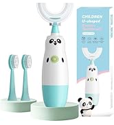 Kids U-Shaped Electric Toothbrush with 2 Brush Heads, Toddlers Sonic with 360 Degree Cleaning, So...