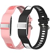 DZHAXIE Silicone Strap for Hume Band, 2 Pack Waterproof Soft Sport Loop Adjustable Replacement Wr...