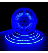 HAMRVL COB LED Strip Lights Blue DC12V 16.4ft/5M 320leds/M CRI90 Bright Flexible LED Tape 8mm, fo...