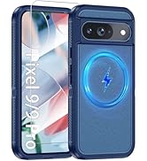Magnetic Case for Google Pixel 9/Pixel 9 Pro, [Compatible with Magsafe] [Glass Screen Protector] ...
