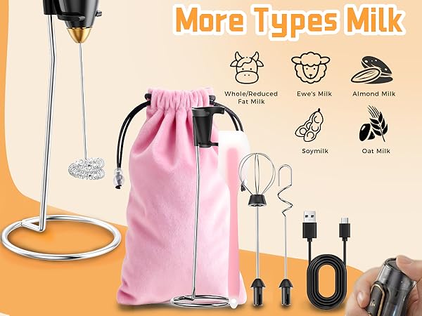 Milk Frother Handheld for all types of milk